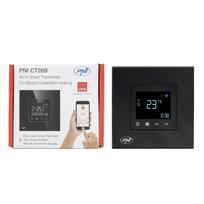 Išmanusis termostatas PNI CT26B WiFi elektriniam grindiniam šildymui arba siurblių grupei, montuojamas į sieną, grindų jutiklis pridedamas, 10A, montuojamas į sieną