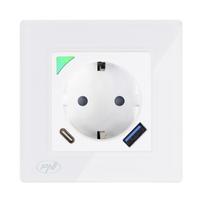 PNI SmartHome WP202 išmanusis WiFi lizdas, montuojamas į sieną, valdymas internetu, skirta „Tuya Smart“ programėlė, suderinamas su „Amazon Alexa“ ir „Google Home“