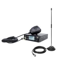 CB PNI Escort HP 9700 USB radijo stoties komplektas ir CB PNI Extra 40 antena su magnetiniu pagrindu, 12V / 24V maitinimo šaltinis, pridedamas cigarečių degiklio kištukas