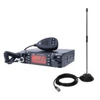 CB radijo stoties komplektas PNI ESCORT HP 9001 PRO ASQ, reguliuojama, AM-FM, 12V / 24V, 4W + CB antena PNI Extra 40 su magnetu, 30W, 26-30MHz, SWR 1.0, stiklo pluoštas
