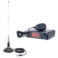 CB PNI ESCORT HP 9001 PRO ASQ radijo stoties rinkinys su reguliuojamu ASQ, AM-FM, 12V, 4W + CB PNI ML100 antena, 26-30MHz, 250W, 100cm, komplekte 125mm magnetas