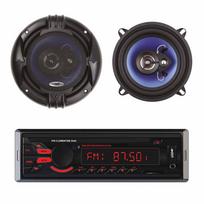 Clementine 8440 4x45W USB SD AUX 12V automobilinis MP3 grotuvas su 2 PNI HiFi500 koaksialinių automobilinių garsiakalbių komplektu, 100W, 12,7 cm