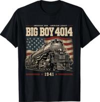 Big Boy 4014 Steam Train Vintage Locomotive Engine T-Shirt 120 gray