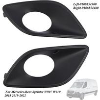 Fog Light Grilles Cover New For Mercedes-Benz Sprinter W907 W910 2018 - Car Front Bumper Headlights Frame Left black
