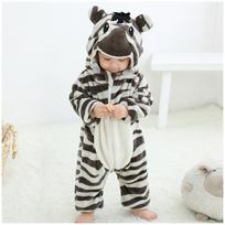 Toddler Animal Hooded Onesie Flannel Jumpsuit Cozy Autumn Winter Sleepwear for Kids 120 white