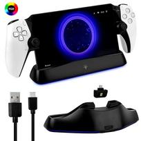 7 Lights  Auto-Align Charging Dock Station for PS5 PS Portal Charger Stand for PS Portal Handheld Stand Holder for PS5 PS Portal juoda