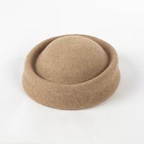 Children Autumn Winter Beret 100%Wool Girls Stewardess Stage Concave Fedoras Cap Fashion Outdoors Keep Warm Designer Pillbox Hat 52cm beige