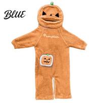 Warm Plush Sleepwear Halloween Pumpkin Onesie Pajamas for Kids Hooded Adult Costume Sleepwear Cosplay One Piece Outfit M orange