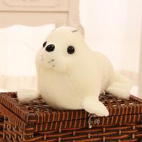 25CM Cute Baby Seal Plush Toy Small And Delicate Kawaii Super Soft Aquarium Souvenir Animal Children's Birthday Christmas Gift 25cm balta