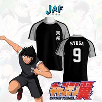 2026 Naujas Vaikų Vasaros Anime Džersis T-shirt Kamuolio Kapitonas Tsubasa Toho Spausdintas Cosplay Kojiro Hyuga Suaugusiems ir Vaikams motociklas L black