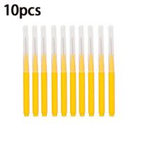 10 Piece Set of Interdental Gap Brushes with Mascara Brushes for Teeth Cleaning and Eye Makeup Ideal for Home and Travel yellow