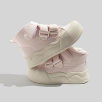 Belle velvet high-top platform breadboard shoes Velcro winter new warm cotton shoes 40