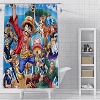 Dušo Anime L-Luffy Užuolaida Vandeniui atspari Poliesterio Audinys Dažyta Spalvinga Vonios Užuolaida Namų Vonios Kambario Dekoras Užuolaida Su Kabliukais YL150x180cm