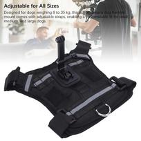 Dog Harness Mount for Action Camera Nylon Chest and Back Fixation Pet Harness Camera Mount Vest for Large Medium and gray