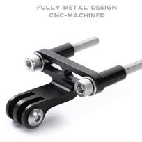 CNC Aluminum Bicycle Stem Mount for GoPro Action Camera & Bike Light, Compatible with Garmin Computer, Dual-Purpose Bracket for gray