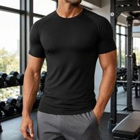 Men's Compression Shirts Short Sleeve Quick Dry Moisture Wicking Stretchy Gym Athletic Tops 3X-Large juoda