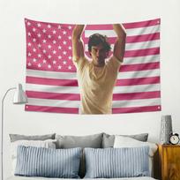 1pc D-Damon S-Salvador R-Ray American Pendant, Durable Fabric, Ideal for Bedroom Living Room Party Fan Exclusive Decor 100X70CM brown
