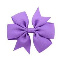 40 Colors 3'' 1pcs Grosgrain Ribbon Hair Bows Clips Girls Handmade Bowknot Hairpin Headwear Kids Hair Accessories violetinė
