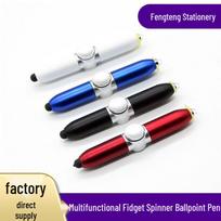 Multifunctional LED Luminous Fidget Spinner Ballpoint Pen with Touchscreen Capability Bullet Type 1.0 Black Core juoda