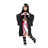 Vaikams Kochou Shinobu Kimetsu No Yaiba Tanjirou Nezuko Anime Cosplay Kostiumas Kimono Helovino Šventės Kostiumai Rekvizitas Berniukams Mergaitėms Kid 110 black