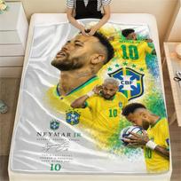 1PC Neymar Jr Patterned Flannel Blanket Suitable For All Seasons for Home Decor Warmth and Comfort Gifts Holiday Present 80cm x 120cm yellow