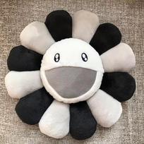 Daugiaspalvė 40cm Takashi Murakami Vaivorykštės Gėlės Pliušinė Pagalvė Su Besišypsančiais Veidais Black Gray