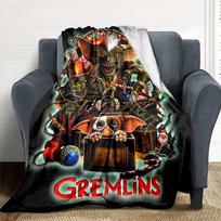 1 vnt. Gremlins pledas, lengvas flanelinis užtiesalas sofai, lovai, kelionėms, stovyklavimui, svetainei, biurui, sofai, kėdei ir lovai 80x120cm gray
