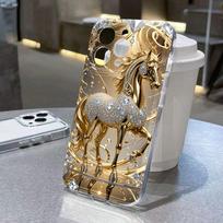 Auksinio Arklio Deimantinis dėklas, skirtas Samsung Galaxy S26 S25 S24 Ultra S23 FE S22 Plus A57 A37 A17 A56 A16 A06 A36 A54 A15 A55, TPU dangtelis Galaxy A53 5G