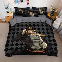 Anime JoJo Keista patalynės komplektas, Nuotykių Jotaro Kujo patalynės komplektas, JoJo antklodės užvalkalas pagalvės užvalkalas lovai Vaikams Suaugusiems 150x200cm 3pcs