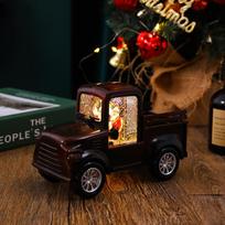 Christmas decoration Santa Claus driving car ornaments water-filled wind lanterns Christmas night lights gift window ornaments