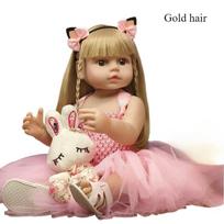 22 colių viso silikono kūno Reborn Baby Doll Lifelike Soft Touch Bebe lėlė naujagimiui 55 cm Real Life lėlės mergaitėms 3 metų amžiaus vaiko gimtadienio dovana beige