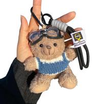 Ins Interneto Įžymybė Pilotas Meškinas Pliušinis Pakabukas Kūrybinga Lėlė Mielas Meškinas Lėlytė Raktų Pakabukas Maišelio Pakabinamas Dovana beige