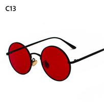 Metal Frame Round Sunglasses for Men Women Steampunk Sunglasses Vintage Sunglasses Circle Glasses UV Protection Circle Glasses red