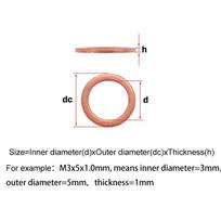 M3 M4 M5 M6 M8 M10 M12~M60 Copper Washer for Oil Sump Plug Sealing Solid Pure Copper Oil Sealing Washers Flat Seal Gasket Ring M6x8x1.0mm-30pcs