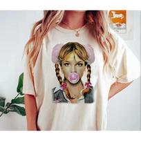 Retro Y2k Britney Spears bubblegum T shirt S 5XL M beige