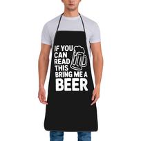 Bring Me a Beer Joke Funny Bib Aprons Waterproof Polyester Fathers Day Cooking Pinafore Male Female Adult Thin for Salon 55x68cm white