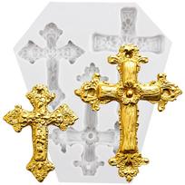 Cross Silicone Mold Cross Fondant Molds Cake Decorating Tools Cupcake Topper Candy Sugar Craft Gum Paste Polymer Clay pilka spalva