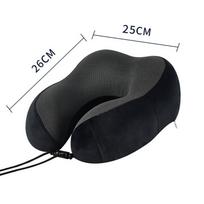 U formos atminties putplasčio kelioninė pagalvė kaklui palaikyti – lengvas miego atlošas traukiniui, automobiliui ir kt. U-pillow black