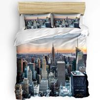 Steam Train Smoke Landscape Retro 3pcs Bedding Set For Bedroom Double Bed Home Textile Duvet Cover Quilt Cover Pillowcase EU single(135x200cm) gray