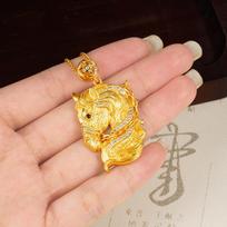 Horse Head Female Retro Imitation Pony Fashion Jewelry Necklace Pendant 60CM(Necklace Long) multi