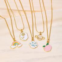 IF ME 5vnt./rinkinys Cartoon Tulips karolių rinkinys moterims Rainbow Evil Eyes Choker Lucky Accessories Papuošalai 2 beige