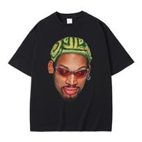 Kirminas Dennis Rodman Galvos Grafinis Marškinėlis Vyriškas Vintažinis Didelio Dydžio Krepšinio Berniukų Marškinėlis Vyriškas Hip Hop Mada Gatvės Marškinėliai M brown