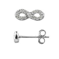 Boucles d'Oreilles - LOVA LOLA VAN DER KEEN - Infini - Argent Massif 925 - Oxyde de Zirconium - 1 cm gray