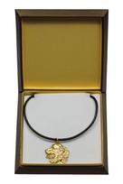 Bernese Mountain Dog, Berner Sennenhund I - Dog necklace in gift box, gold-plated pendant for dog fan, striking jewellery by Art-Dog brown