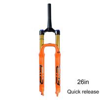 BADGER MTB Air Suspension Fork 140mm Travel - Aluminum Magnesium Alloy for Men's Bicycles 26/27.5/29in Bicycle Shock Accessory 26in TM no damping Q orange