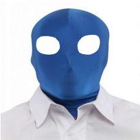 Sexy Cosplay Halloween Party Lycra Spandex Zentai Open Eyes Mouth Full Hood Mask Blue-StyleB(Open eyes)