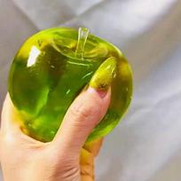 @Apple Lipdomas streso kamuoliukas Kokoso aliejus Minkštas Skaidrus obuolys Neatsokantis Suspaudžiamas kamuoliukas Asmr Sensory žaislas Žaislas