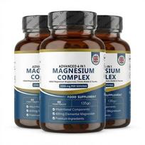 Magnio Glicinato Kompleksas 4 viename - Pridėtas Magnio Glicinatas, Citratas, Malatas ir Tauratas 3pack
