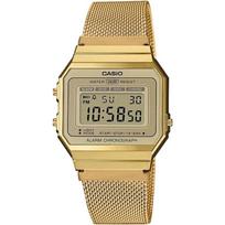 [Casio] A700WMG-9A Digital Watch - Vintage Series - Metal Mesh Band - Gold beige