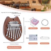 8-Note Mini Kalimba Thumb Piano Pendant Gift gray